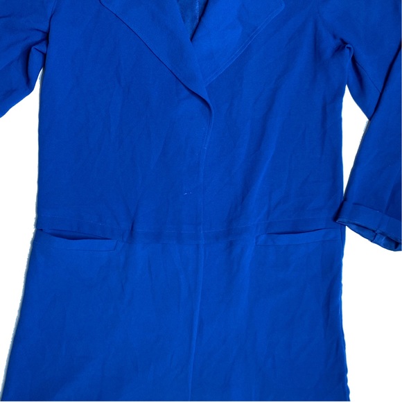 Leith Womens Trench Coat Lightweight Open-Front Blue Stretch - Picture 8 of 12